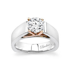 Two Tone Solitaire Engagement Ring