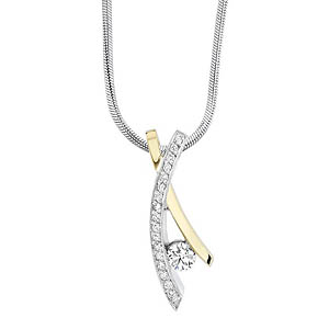 White and yellow gold diamond pendant
