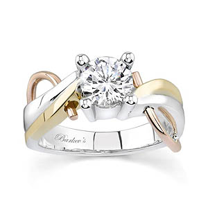 Tri Color White Yellow and Rose Gold Solitaire