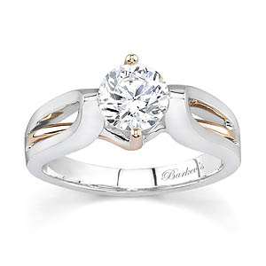 White and Rose Gold Solitaire Ring