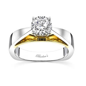 Two tone solitaire ring
