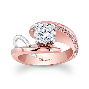 Rose and White Gold Engagement Ring