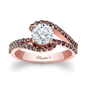 Rose Gold Engagement Ring With Champagne Diamonds