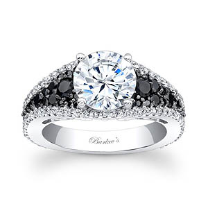 Black and White Diamond Engagement Ring