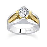 Two tone solitaire ring