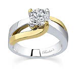 Two tone solitaire engagement ring