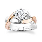 White and Rose Gold Solitaire Engagement Ring