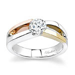 Tri Color Solitaire Ring