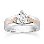 White and Rose Gold Solitaire Engagement Ring