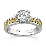 Two Tone Engagement Ring With Yellow Diamonds
