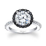 Black Diamond Halo Engagement Ring