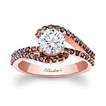 Rose Gold Engagement Ring With Champagne Diamonds