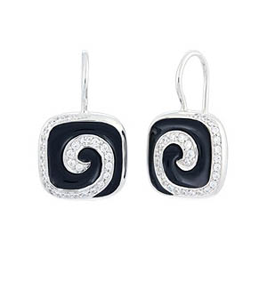 Swirl Black Earrings
