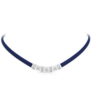 Celine Blue and Milkstone Necklace