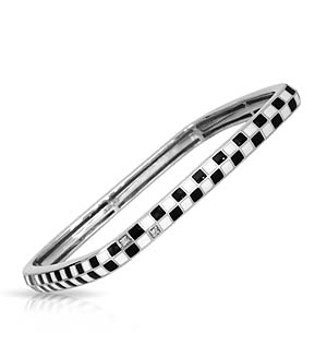 Constellations: Mosaic Black and White Square Bangle