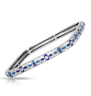 Constellations: Baroque Blue and White Square Bangle