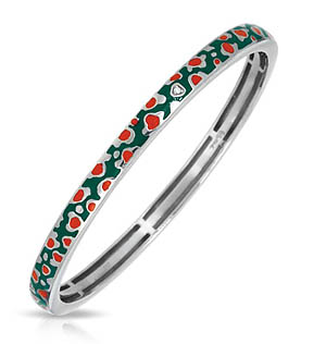 Constellations: Leopard Green and Red Bangle