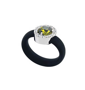 Diana Black Olive/ White Ring