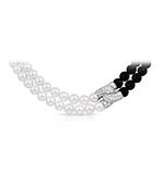 Prestige White Pearl and Onyx Necklace