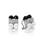 Prestige White Pearl and Onyx Earrings
