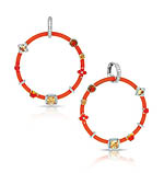 Constellations: Ellipse Side Hoops Orange Earrings