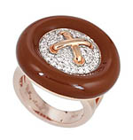 Button Brown Ring