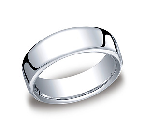 This classy and elegant 7.5mm band features a slight flat surface and offers Comfort-Fit on the inside for unforgettable comfort.