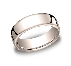 This classy and elegant 7.5mm band features a slight flat surface and offers Comfort-Fit on the inside for unforgettable comfort.
