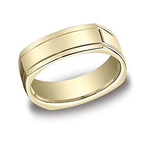 This 7mm comfort-fit four-sided band features a high polished four-sided design for a smooth, refined look.