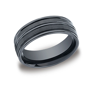 This Ceramic 8mm comfort-fit satin-finished band features a high polished round edge and center trim that is both sleek and subtle.