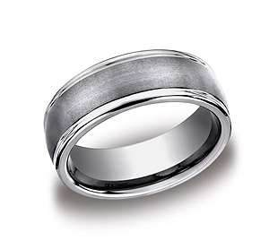 This popular 8mm comfort-fit Tungsten band features a satin-finished surface with a high polished round edge that exemplifies subtle, yet impeccable style.