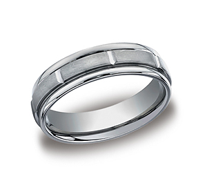 This unique Titanium 7mm band features a satin-finished center with comfort-fit on the inside and high polished grooves and round edges.