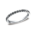 This gorgeous 2mm pave set eternity diamond ring features 33 beautiful round ideal-cut black diamonds and ...
