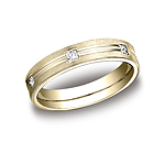 This elegant 4mm comfort-fit burnish set eternity diamond band features a satin-finished center with 6 eleg...