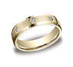 This gorgeous 6mm comfort-fit beveled bezel set diamond eternity band features a satin-finished and 8 round...