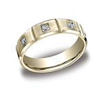 This sleek 6mm comfort-fit burnish set diamond eternity band features a satin-finished center with high pol...