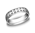 This incredible 6mm comfort-fit carved design band features high polished gaelic cross etchings along the c...