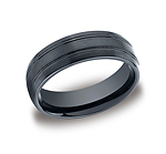 This Ceramic 7mm comfort-fit satin-finished band features two parallel high polished grooves along the cent...