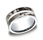 This interesting high-polished 10mm Cobalt band features two parallel camoflauge inlays as well as a comfor...