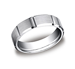 This Palladium 6mm comfort-fit satin-finished carved design band features strong vertical grooves along th...