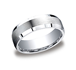 This elegant Argentium Silver 7mm comfort-fit band features a satin-finished center and high polished bevel...