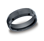 This Ceramic 7mm comfort-fit high polished band features a beveled edge and exemplifies a sleek and indust...