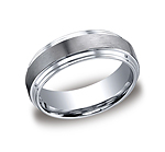 This unique Cobalt 8mm comfort-fit band features a satin-finished center and a high polished double edge.