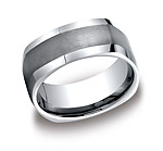 This unique 9mm comfort-fit Tungsten band features a four-sided design with a satin-finished center and pol...