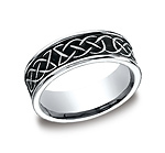 This fascinating high-polished 7mm Cobalt band features tribal designs along the center and a comfort-fit ...