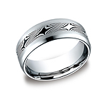 This awesome 8mm high-polished Cobalt band features a Mokume` design across a satin-finished center and b...