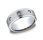 This cool high-polished 8mm comfort-fit Cobalt band features a satin-finished center with 3 round ideal-cu...