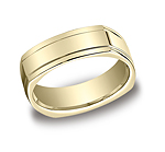 This 7mm comfort-fit four-sided band features a high polished four-sided design for a smooth, refined loo...