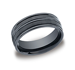 This Ceramic 8mm comfort-fit satin-finished band features a high polished round edge and center trim that i...
