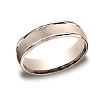This 6mm comfort-fit carved design band features a wired-finished center with a high polished round edge fo...